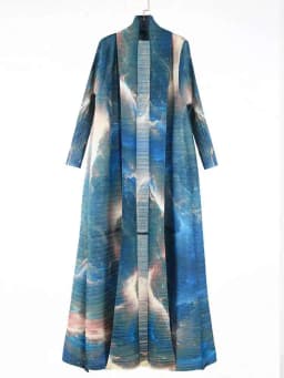 LANMREM Niche Trend Printed Windbreaker Women's 2025 New Loose Oversized Long Sleeved Pleated Trench Cardigan Long Coat 2DB2481