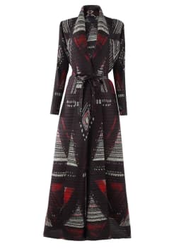 LANMREM Niche Trend Printed Windbreaker Women's 2025 New Loose Oversized Long Sleeved Pleated Trench Cardigan Long Coat 2DB2481