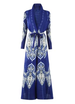 LANMREM Niche Trend Printed Windbreaker Women's 2025 New Loose Oversized Long Sleeved Pleated Trench Cardigan Long Coat 2DB2481