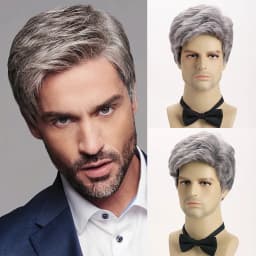 Short Natural Curly Hair For Male Young Men Heat Resistant Fiber Synthetic Wigs