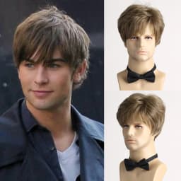 Short Natural Curly Hair For Male Young Men Heat Resistant Fiber Synthetic Wigs