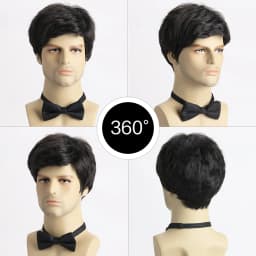 Short Natural Curly Hair For Male Young Men Heat Resistant Fiber Synthetic Wigs
