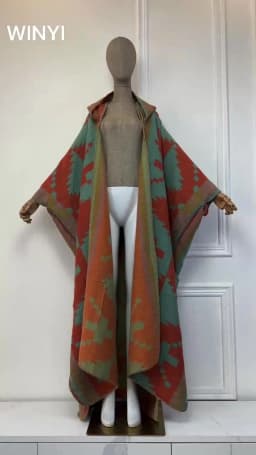 WINYI New Winter Coat Outfits Women High Quality Dress Loose Thick Warm Female Kaftan Poncho Dress Hooded Mop Coat Fashion Abaya