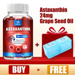 Astaxanthin Capsules - 24mg - Powerful Antioxidant Supplement Support Eye, Skin, Joint, Heart, Brain & Immune System Health