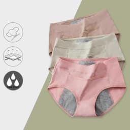 3PCS Cotton Menstrual Panties Leak Proof Breathable Cartoon cat Panties Woman Women Girls Physiological Pants Women's Intimates