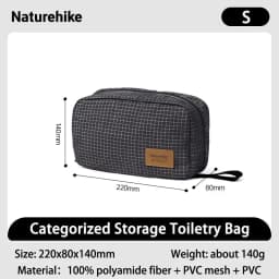 Naturehike SN03 Travel Hanging Toiletry Bag Water-proof Cosmetic Storage Bag PVC Wet Dry Separated Bag Camping Hiking Wash Bag