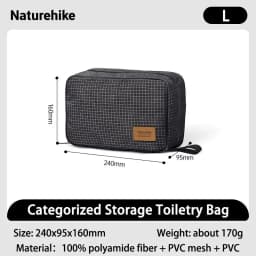 Naturehike SN03 Travel Hanging Toiletry Bag Water-proof Cosmetic Storage Bag PVC Wet Dry Separated Bag Camping Hiking Wash Bag