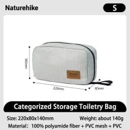Naturehike SN03 Travel Hanging Toiletry Bag Water-proof Cosmetic Storage Bag PVC Wet Dry Separated Bag Camping Hiking Wash Bag