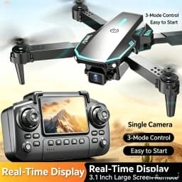 TONGLI Foldable Drone RC Quadcopter with 3.1‑Inch Large‑Screen Remote Control Single‑Camera Aerial Version One‑Key Takeoff Gesture Photo Headless Mode Long Battery Life Long‑Range Portable FPV Aircraft for Teen & Adult Beginners Ideal Photography Gift