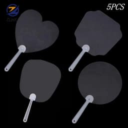 5Pcs Plastics Transparent Blank Fan Children DIY Stage Performance Hand Fan Decor For DIY Craft Make Hand Graffiti Fan