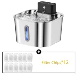 2L Wireless Smart Pet Fountain Stainless Steel Cat Dog Water Dispenser Motion Sensor Rechargeable Auto Drink Bowl( No 5V 1A Plug