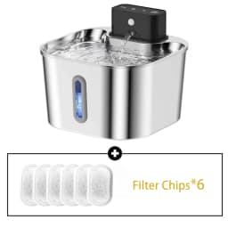 2L Wireless Smart Pet Fountain Stainless Steel Cat Dog Water Dispenser Motion Sensor Rechargeable Auto Drink Bowl( No 5V 1A Plug