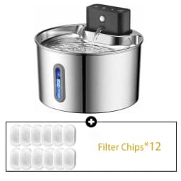 2L Wireless Smart Pet Fountain Stainless Steel Cat Dog Water Dispenser Motion Sensor Rechargeable Auto Drink Bowl( No 5V 1A Plug