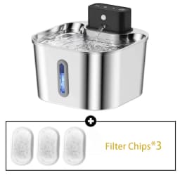 2L Wireless Smart Pet Fountain Stainless Steel Cat Dog Water Dispenser Motion Sensor Rechargeable Auto Drink Bowl( No 5V 1A Plug