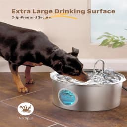 7L Large Dog Water Fountain Stainless Steel Ultra-Quiet Dog Water Fountain Bowl for Large Dogs Cats and Multi-Pet Homes
