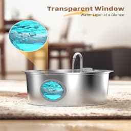 7L Large Dog Water Fountain Stainless Steel Ultra-Quiet Dog Water Fountain Bowl for Large Dogs Cats and Multi-Pet Homes