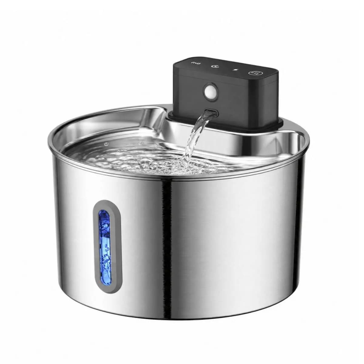 Wireless smart sensor pet water dispenser 2.0L stainless steel automatic circulating water dispenser with water level window