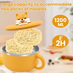 Stainless Steel Ramen Bowl Instant Noodles Bowl Cooker Portable Drain Bowl Lunch Box Kitchen Utensils Instant Noodle Partner
