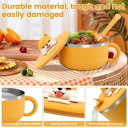Stainless Steel Ramen Bowl Instant Noodles Bowl Cooker Portable Drain Bowl Lunch Box Kitchen Utensils Instant Noodle Partner
