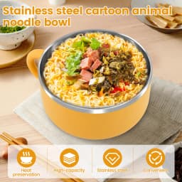 Stainless Steel Ramen Bowl Instant Noodles Bowl Cooker Portable Drain Bowl Lunch Box Kitchen Utensils Instant Noodle Partner