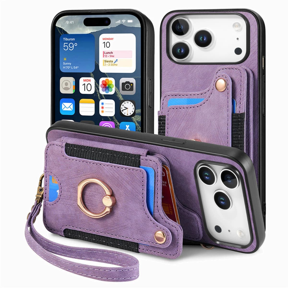 RFID Magnetic Wallet Ring Holder Card Solt Leather Case For iPhone 17 Pro Max 16 15 Plus 14 13 12 11 17Air 16E Bag Stand Cover