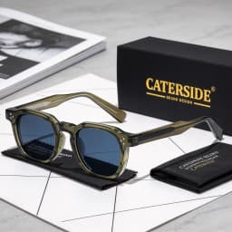 CATERSIDE Retro Punk Men Sunglasses Small Frame Square Personalized Design Sun Glasses Women Travel Party Business Festival Gift