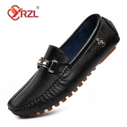 YRZL Loafers Men Handmade PU Leather Loafer Casual Driving Flats Slip-on Shoes Luxury Comfy Moccasins White Loafers Shoes Men