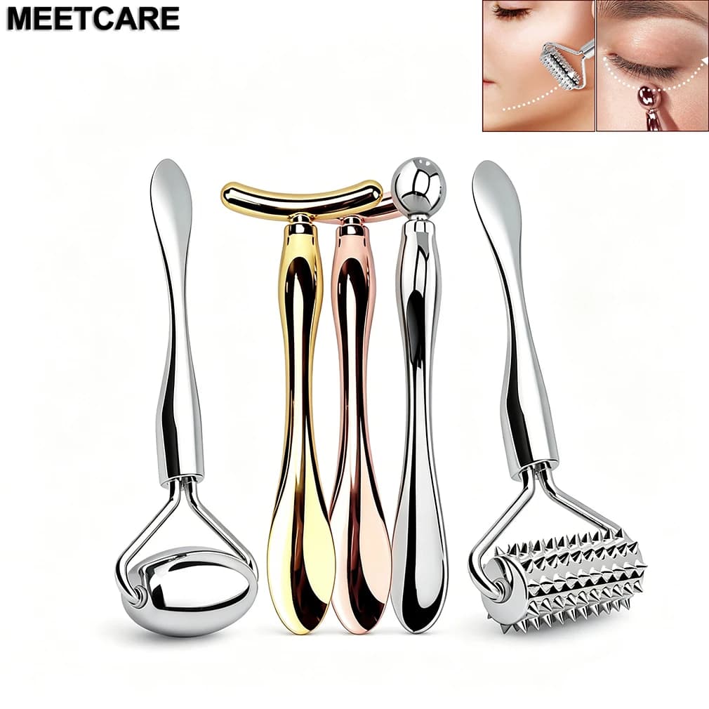 Face Eye Massage Roller Stick Eye Cream Applicator for Anti Wrinkle Dark Circles Facial Lifting Mixing Spatulas Scoop Mini Spoon