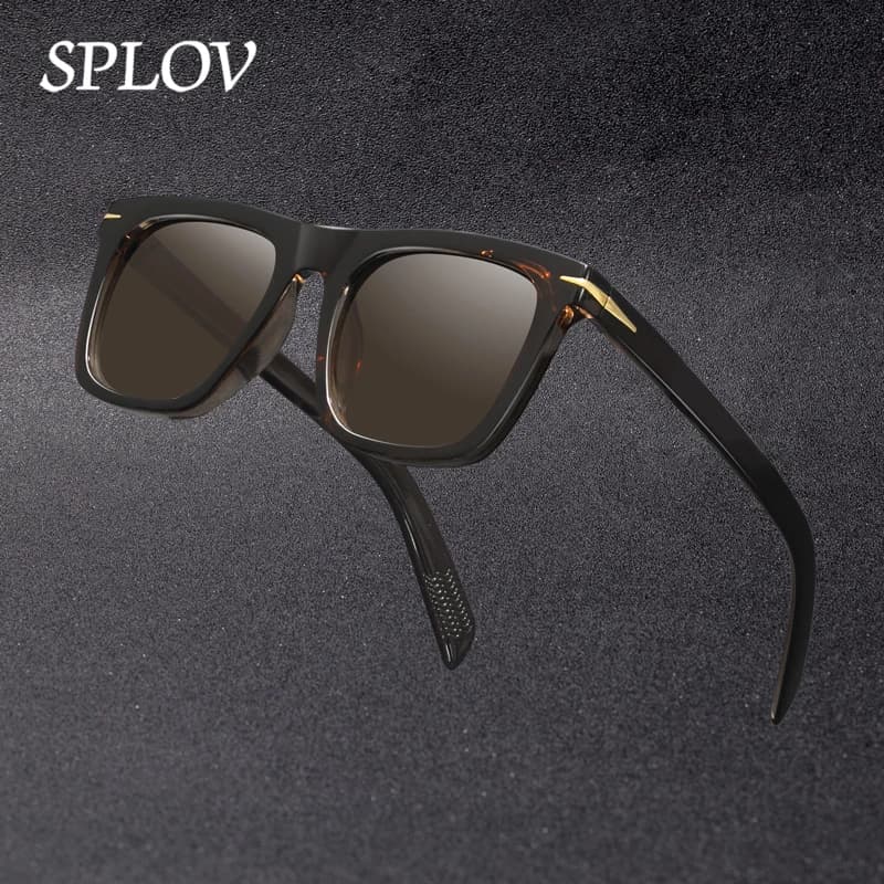 Vintage Square Sunglasses Men Anti-Blue Light Glasses Fashion Gradient Driving Shades Leopard Black Brand Oculos