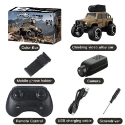 1:64 Mini Alloy RC Car, 2.4GHz Rear Drive Desktop Off-Road Toy Car with Camera, Christmas & Birthday Gift for Kids