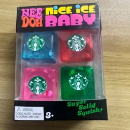NeeDoh Super Solid Squish Glitter Jelly Cube Fidget Toy, 2 Styles Stress Relief Sensory Squeeze Toy for Adults Teens Squishy Toy