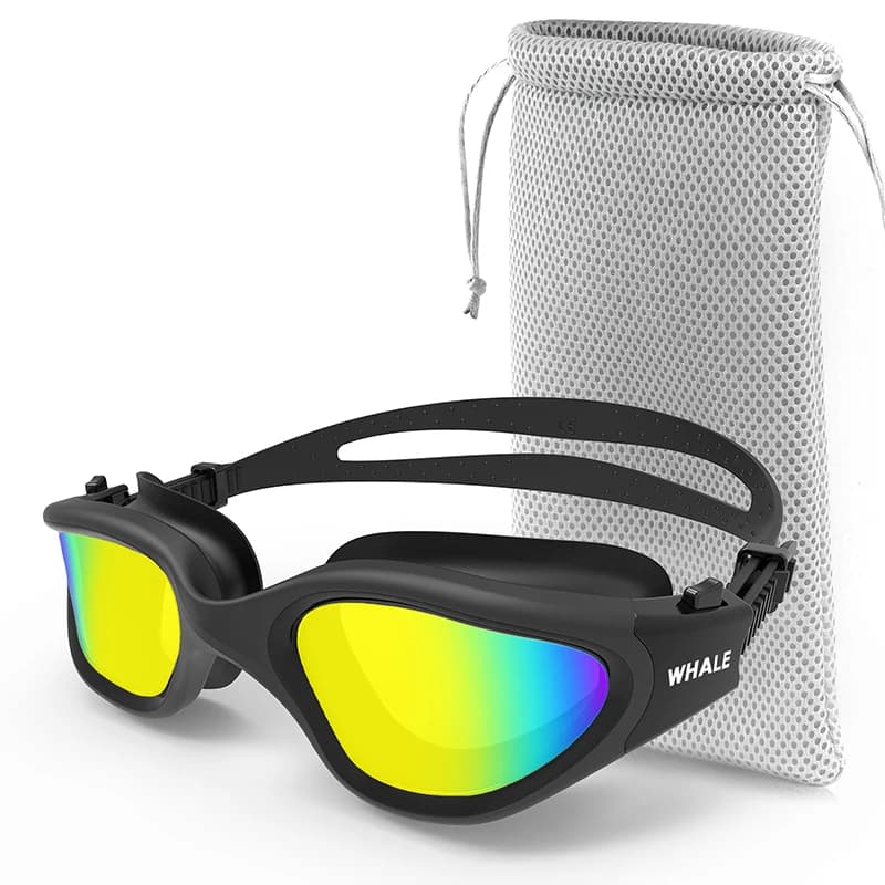 Polarized Swimming Goggles for Adult Anti-Fog UV Protection Lens Men Women Waterproof Adjustable Silicone Swim Glasses Adults
