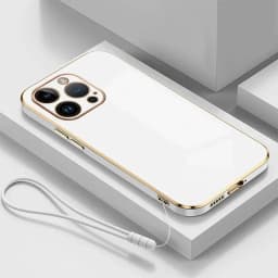 Plated Soft Phone Case For iPhone 17 Air 16 E 15 14 13 12 11 Pro Max Plus Mini Shockproof Silicone Lens Protect Wristband Cover