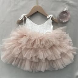 Toddler Girls Lace Tutu Dress for Kids Lovely Layers Ruffles Vestidos Fashion Baby Birthday Party Gown Boutique Wear