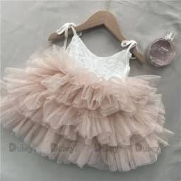 Toddler Girls Lace Tutu Dress for Kids Lovely Layers Ruffles Vestidos Fashion Baby Birthday Party Gown Boutique Wear
