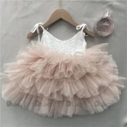 Toddler Girls Lace Tutu Dress for Kids Lovely Layers Ruffles Vestidos Fashion Baby Birthday Party Gown Boutique Wear