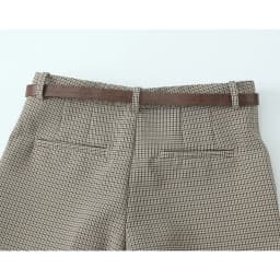 DUOPERI Women Plaid Straight Pants With Belt High Waist Full Length Casual Female Chic Lady Trousers