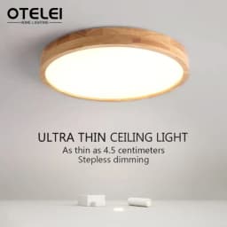 Nordic Solid Wood LED Round Ultra-thin Ceiling Lamp Ideal for Indoor Decoration in Kitchen Living Room Bedroom Home Lighting