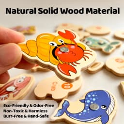 Wooden Magnetic Fishing Toy Montessori Marine Cognition Hand Eye Coordination Kids Early Educational Parent Child Birthday Gifts