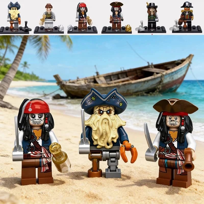 Mini Blocks Navy Pirates Anime Figures Mini Bricks Toys Captain Jack Sparrow Caribbean Figure Blocks Children Assembly Toys