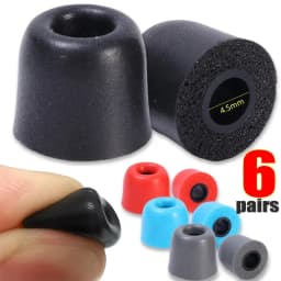 1/3/6Pairs Replacement Soft Memory Foam Earbuds Tip Noise Isolating Ear Pads Foam Eartips for 4.5mm Nozzle in-Ear Earphones