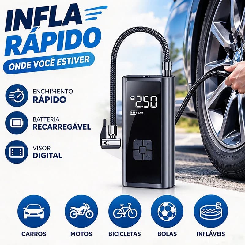 Wireless Car Air Pump Portable Air Compressor Electric Tire Inflator with LCD Digital Display for Car Motorcycles Bicycle Ball