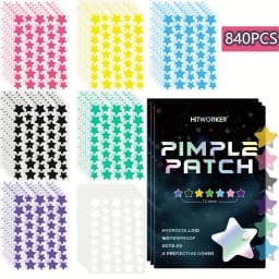 840 Patches / Pack 7 Color Star Shape Hydrocolloid Acne Pimple Patch For Covering Zits and Blemishes Invisibly Spot Sticker