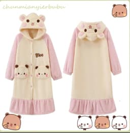 In Stock Panda Bubu And Yier Pajamas Autumn And Winter Pajamas Cartoon Panda Bubu And Dudu Coral Fleece Pajamas Lovers Pajamas
