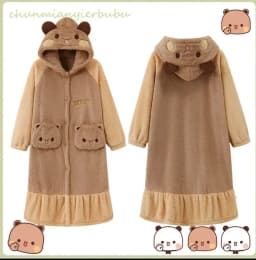 In Stock Panda Bubu And Yier Pajamas Autumn And Winter Pajamas Cartoon Panda Bubu And Dudu Coral Fleece Pajamas Lovers Pajamas
