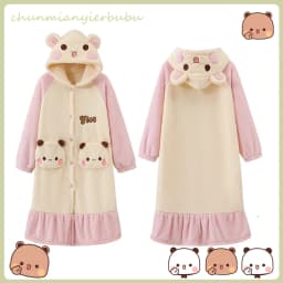 In Stock Panda Bubu And Yier Pajamas Autumn And Winter Pajamas Cartoon Panda Bubu And Dudu Coral Fleece Pajamas Lovers Pajamas