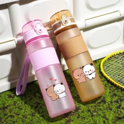 Bubu Dudu Water Bottle Yier Bear Panda Girl Boy Large Capacity Sports Kettle Transparent Cold Water Cup Outdoor Portable 550ml