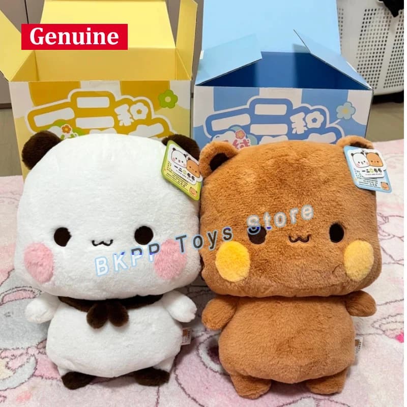 In Stock 35cm Yier And Bubu Couple Plush Dolls Cute Kawaii Panda Bear Stuffed Toy Soft Skin-Friendly Sleep Pillow Festival Gifts