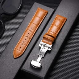 Soft Leather Watchband Replacement Wrist Belt Straps 12/13/14/15/16/17/18/19/20/21/22/23/24mm Butterfly Clasp Universal Bracelet