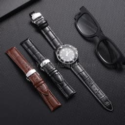 Soft Leather Watchband Replacement Wrist Belt Straps 12/13/14/15/16/17/18/19/20/21/22/23/24mm Butterfly Clasp Universal Bracelet